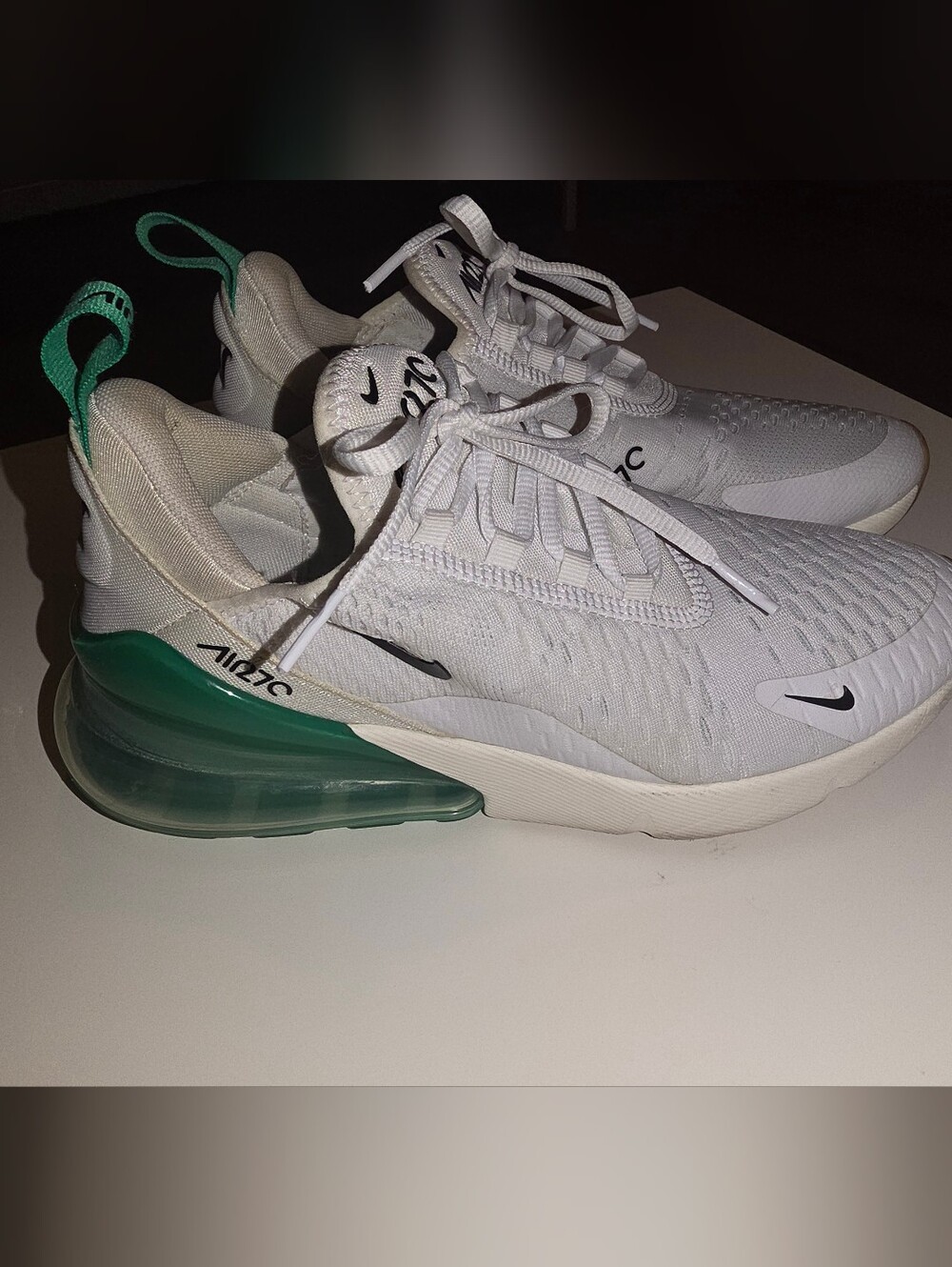 Nike Air Max 270 Men’s White & Green Athletic Sneakers